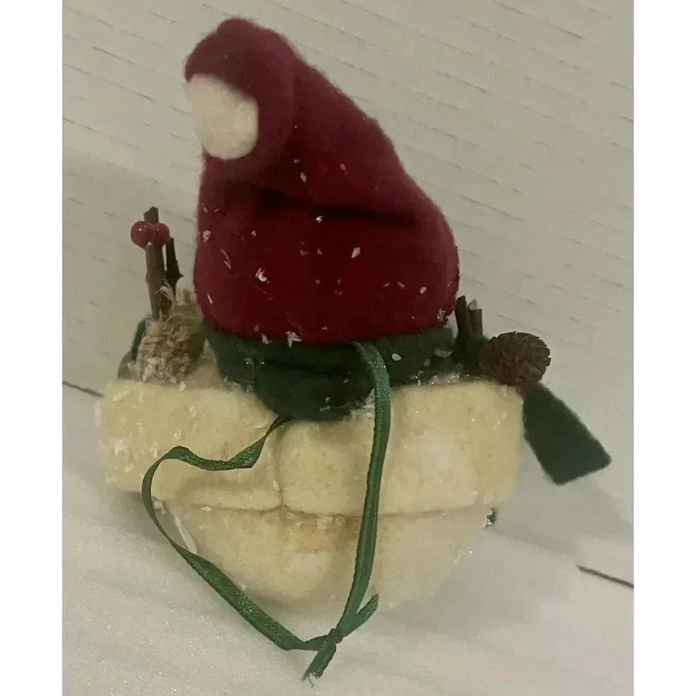 Snowman‎ Plush Red Hat Green Scarf Red Plaid Mittens Christmas Ornament 5.5”